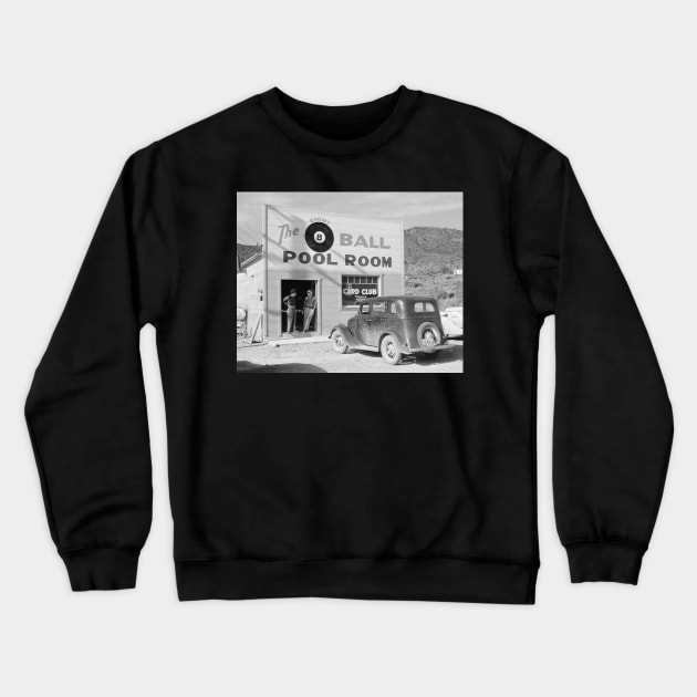 The Eight Ball Pool Room, 1940. Vintage Photo Crewneck Sweatshirt by historyphoto